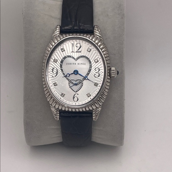 Judith Ripka 925 Silver Watch with Black Strap main image 9